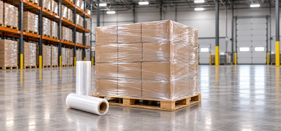 Stretch-wrapped pallet